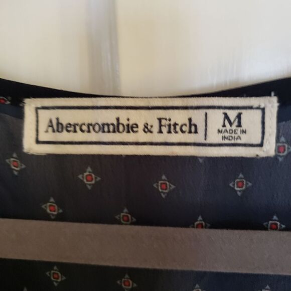 Abercrombie & Fitch Floral Semi-Sheer Long Sleeve Tie Detail Blouse Size Medium - Picture 5 of 7